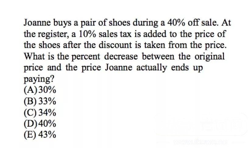 SSAT数学练习：Discount & Price难点解析（一）